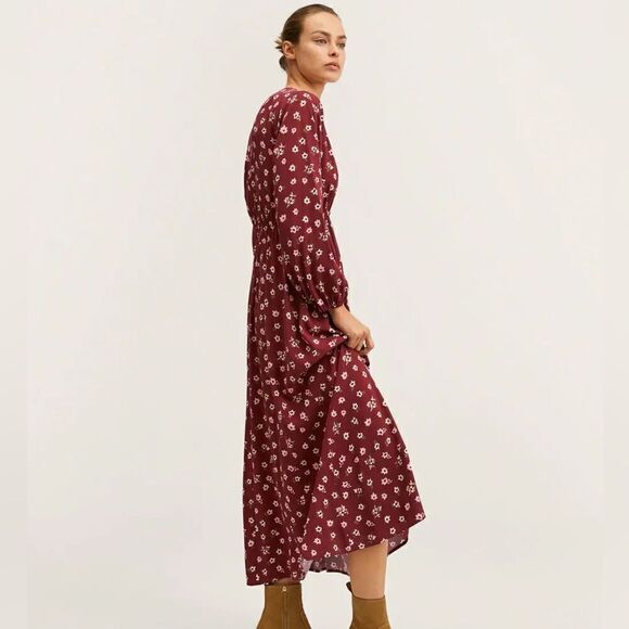 Mango Viscose Floral Print Dress New - Picture 7 of 8